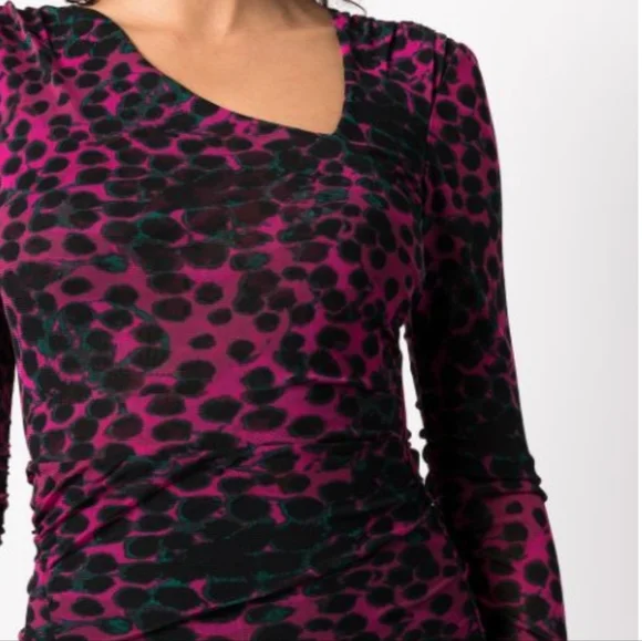 NWT DVF | Edyna Asymmetrical Midi Mesh Dress - Picture 8 of 10